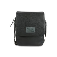 Сумка наплечная BUGATTI Moto D, чёрная, полиуретан, 25х8х30 см, 4 л