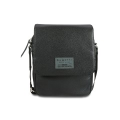 Сумка наплечная BUGATTI Moto D, чёрная, полиуретан, 25х8х30 см, 4 л