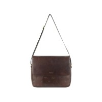Сумка через плечо Mano "Don Leon", натуральная кожа в коричневом цвете, 38 х 30 х 7 см