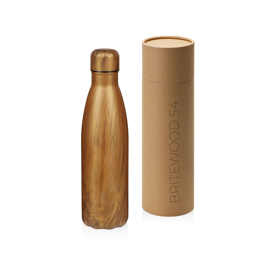 Вакуумная термобутылка «Britewood S4», 500 мл, крафтовый тубус