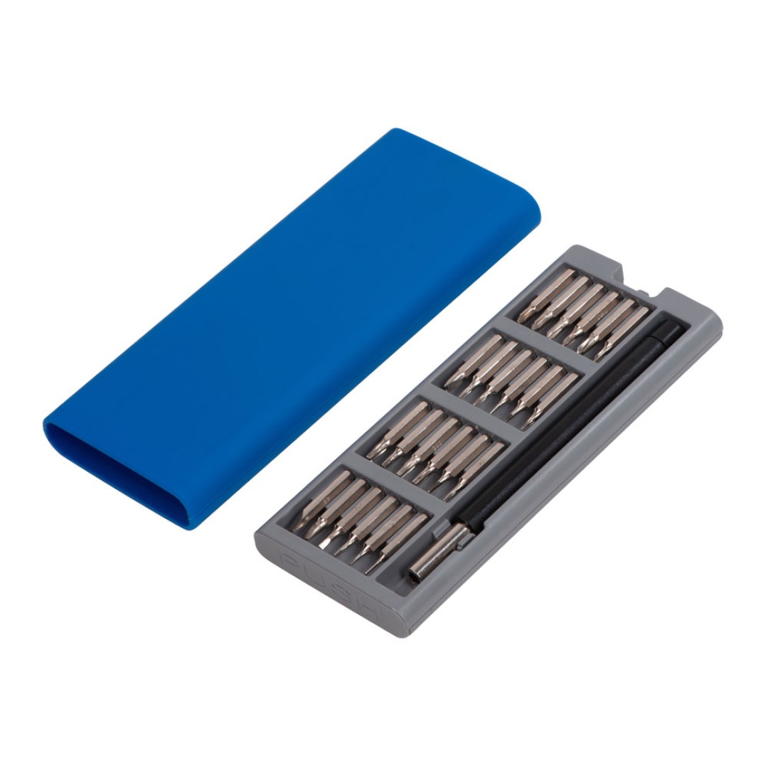 Отвертка с набором из 24 насадок "Bits", темно-синий