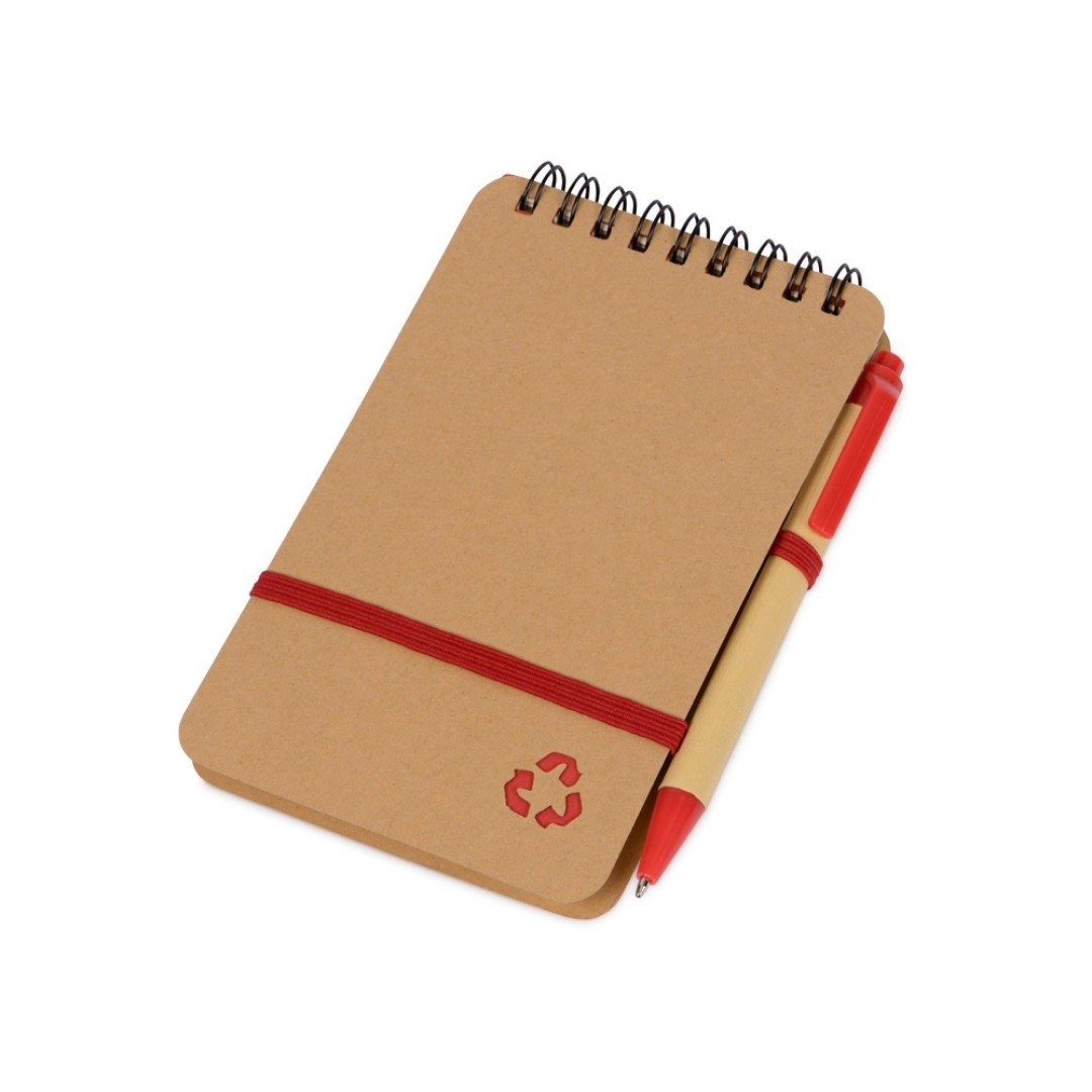 Набор канцелярский с блокнотом и ручкой "Masai", красный