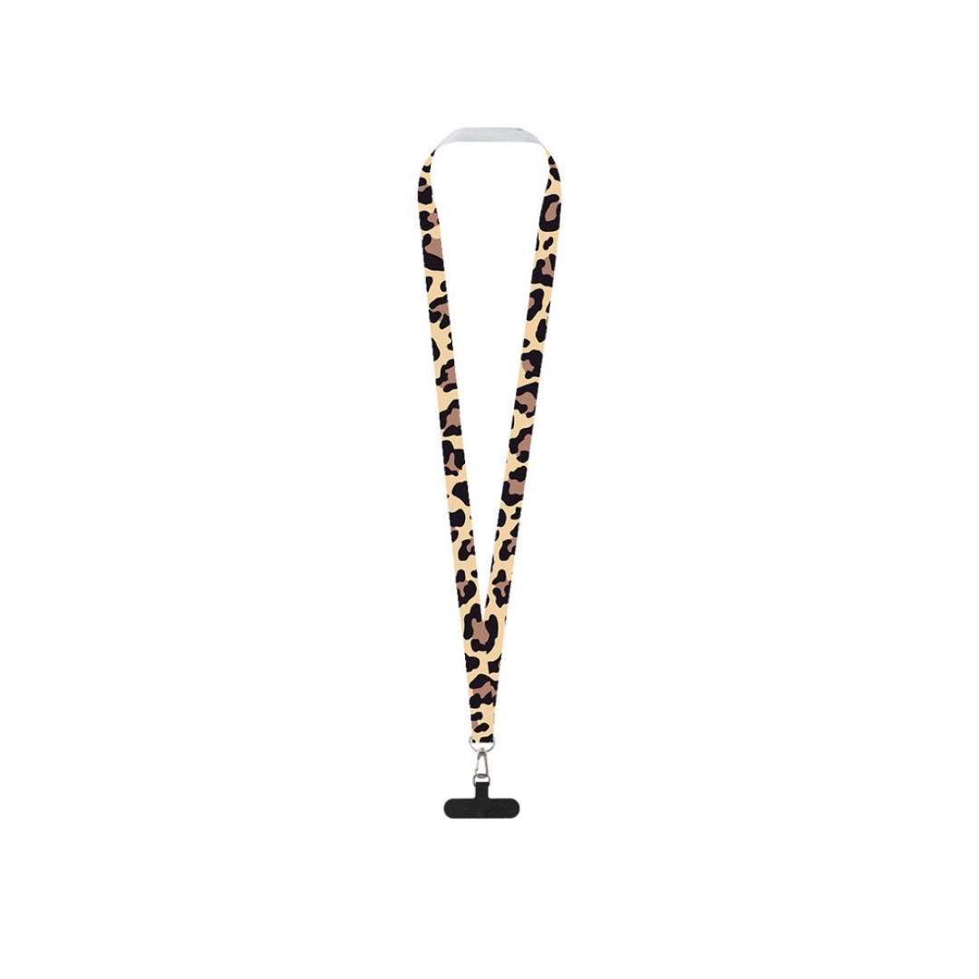 Ланъярд 2 см под сублимацию с трендовым карабином и узким держателем для телефона из ПЭ, серебристый