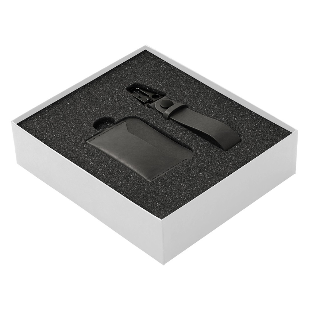 Подарочный набор Long River: картхолдер, ремешок для ключей (без лого Long River), белая коробка