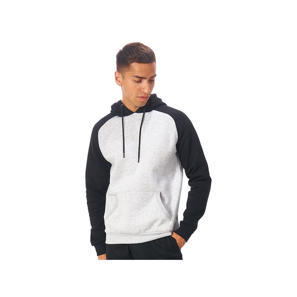 Толстовка с капюшоном «Dublin» мужская, черный/серый меланж