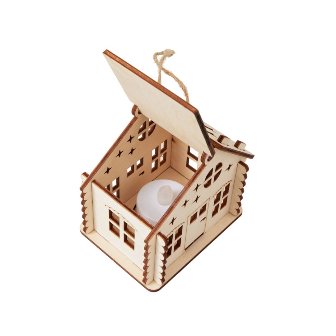 Подвеска с подсветкой домик (с мерцающей свечкой)