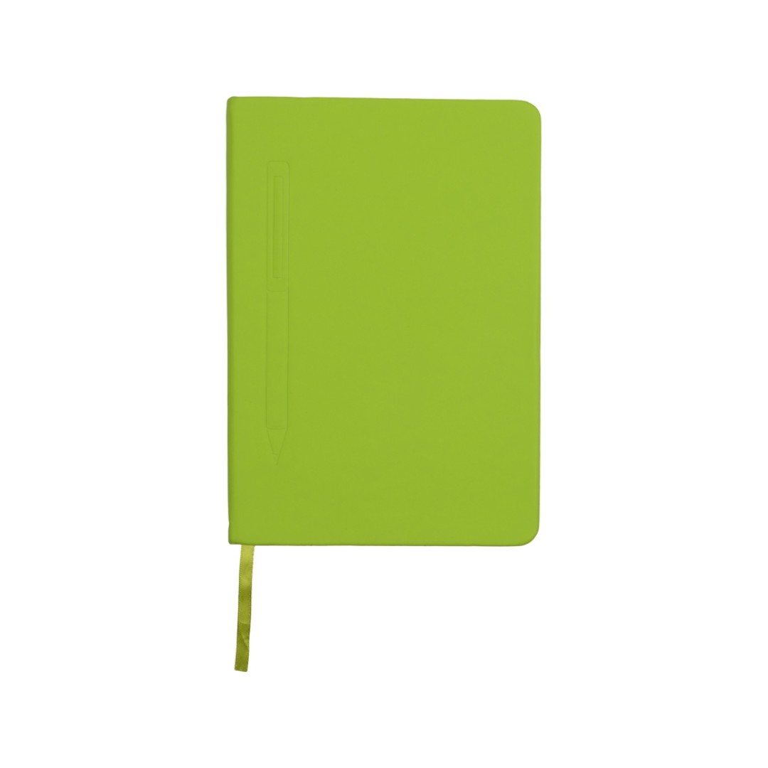 Блокнот А5 "Magnet" 14,3*21 с магнитным держателем для ручки, зеленое яблоко