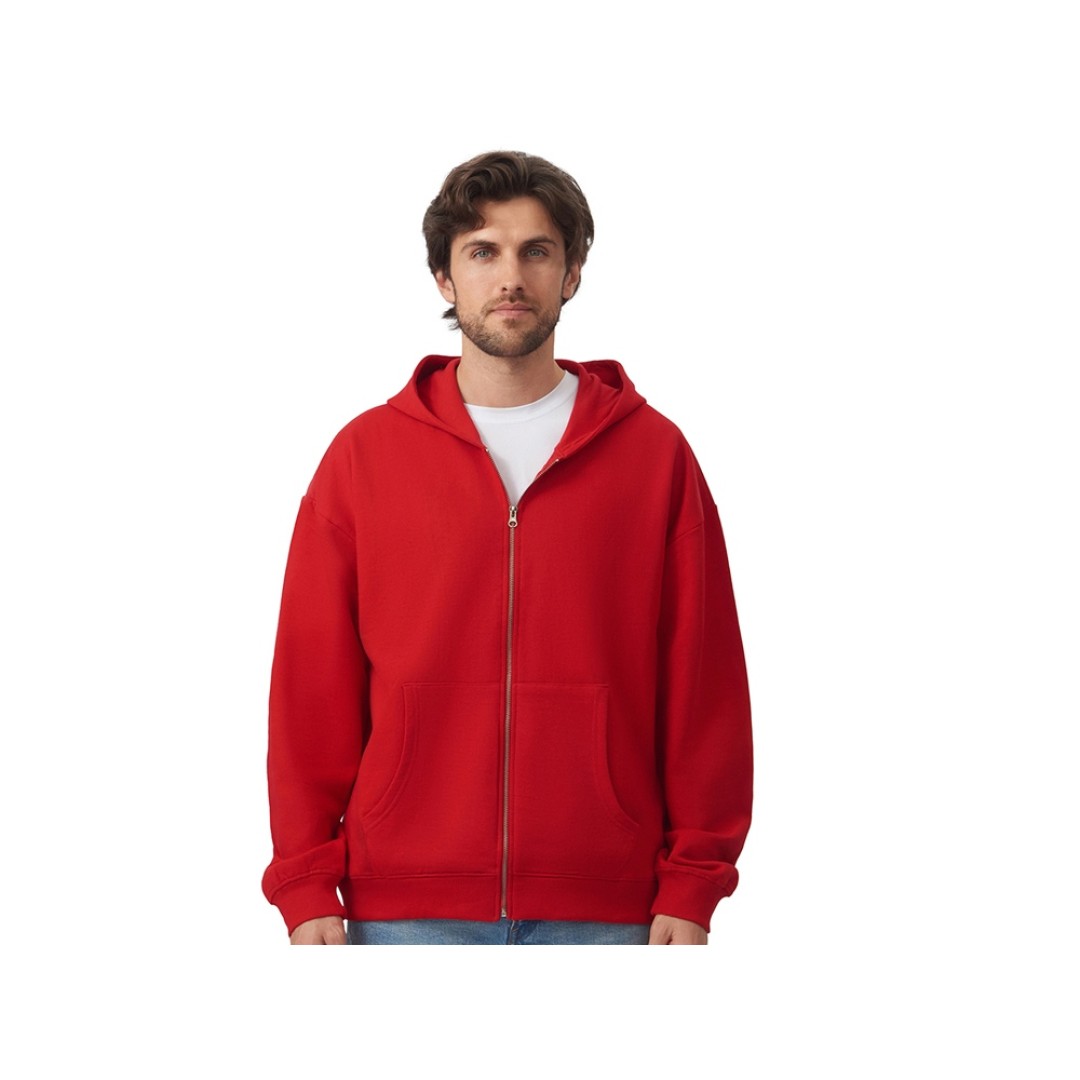 Толстовка оверсайз с капюшоном на молнии «Monaco», красный