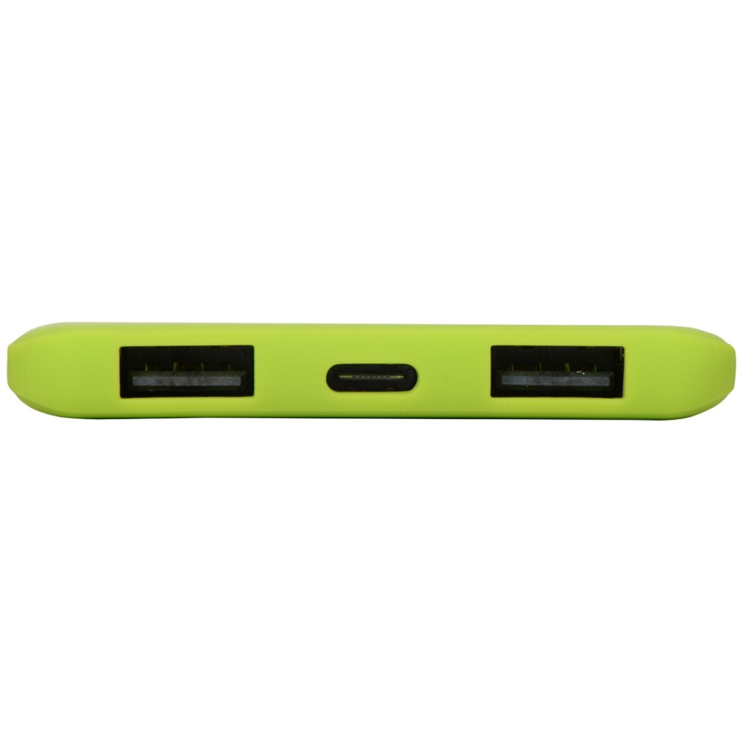 Портативное зарядное устройство «Reserve» с USB Type-C, 5000 mAh, зеленое яблоко