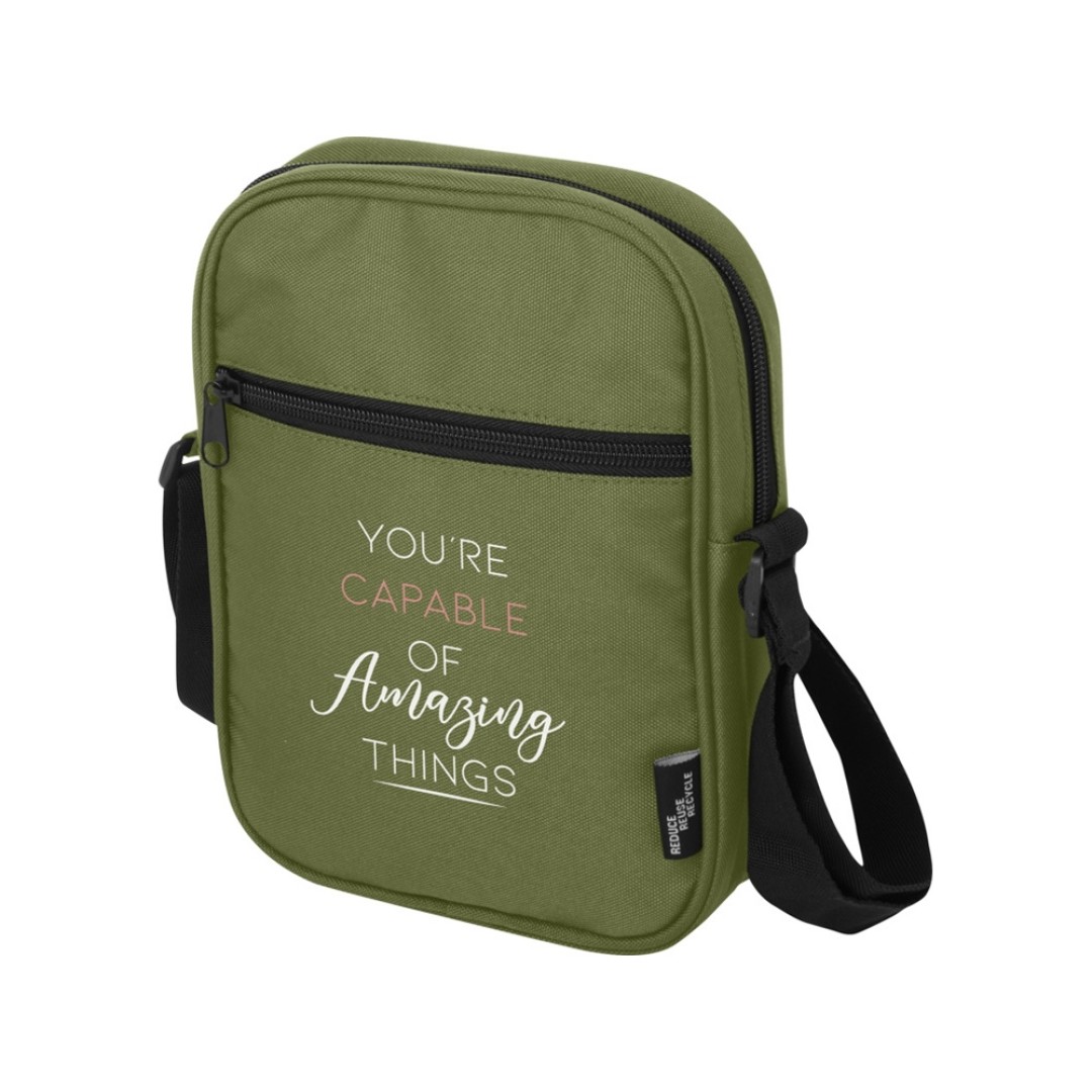 Byron сумка через плечо из переработанных материалов по стандарту GRS объемом 2 л - Оливковый