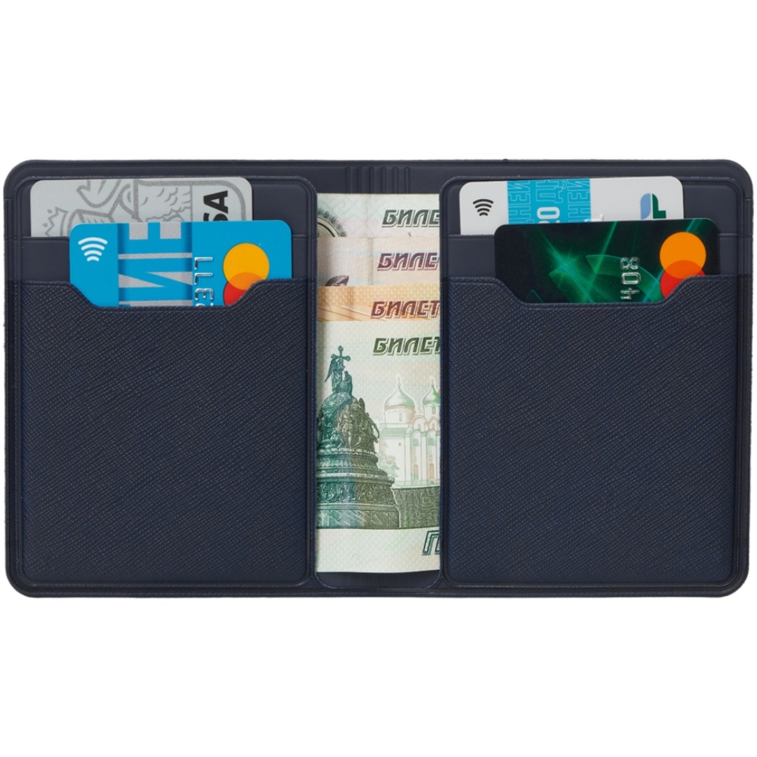 Картхолдер с отделением для бумажных денег "Favor", темно-синий