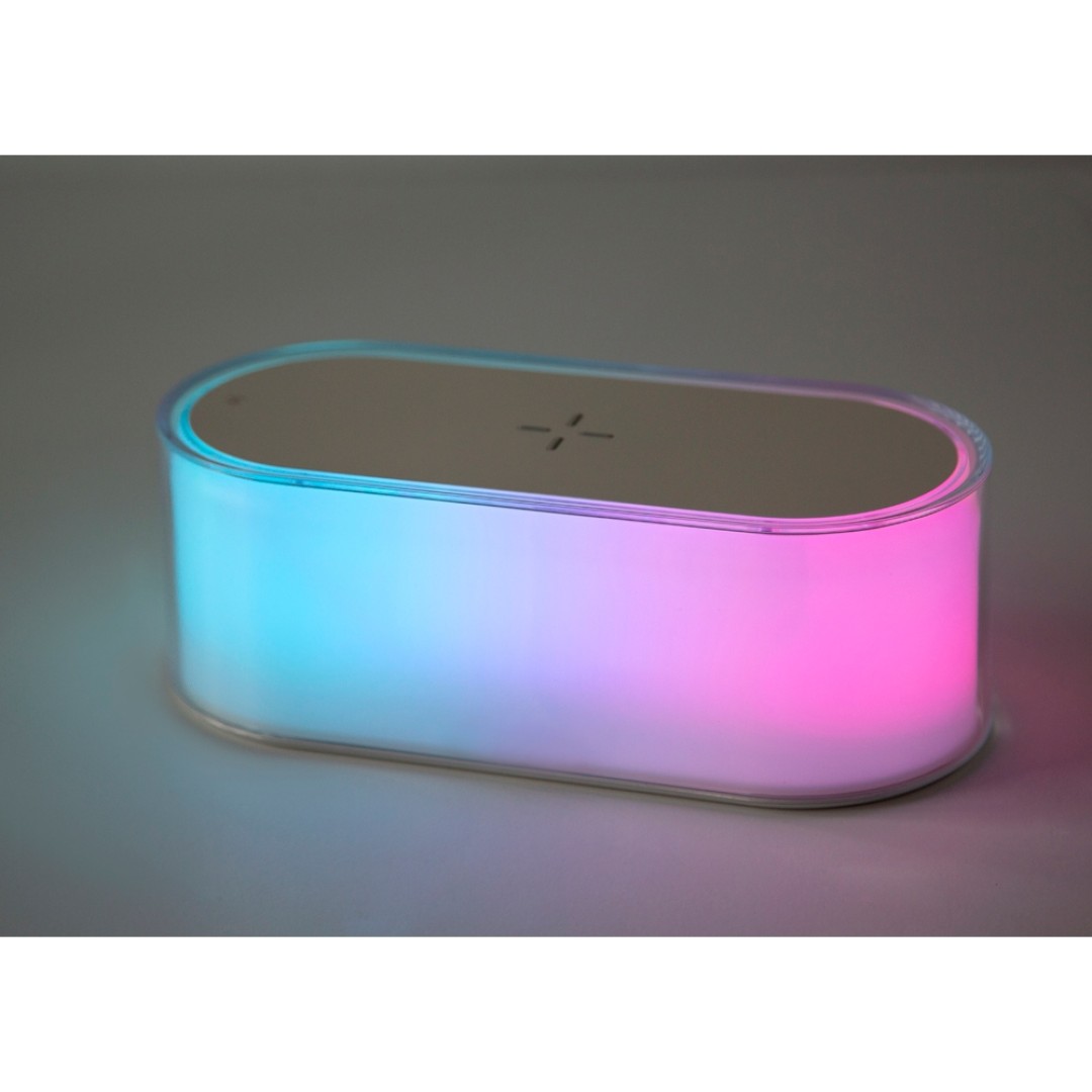 Ночник с беспроводной зарядкой и RGB подсветкой "Miracle", 15 Вт, белый (Р)