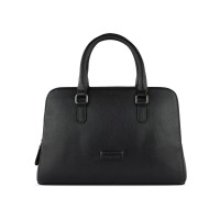 Сумка женская BUGATTI Elsa, чёрная, воловья кожа/полиэстер, 32х13х22 см