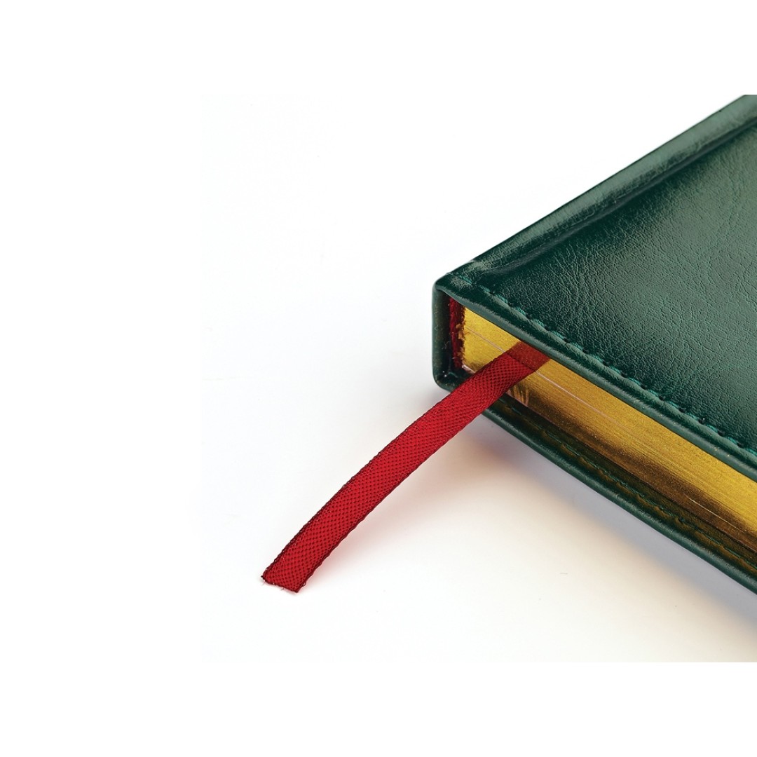 Ежедневник А5 датированный «Sidney Nebraska» 2026, зеленый (золотой обрез)