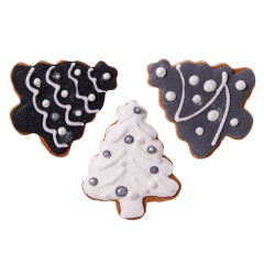 Набор новогодних имбирных печений в форме елочки