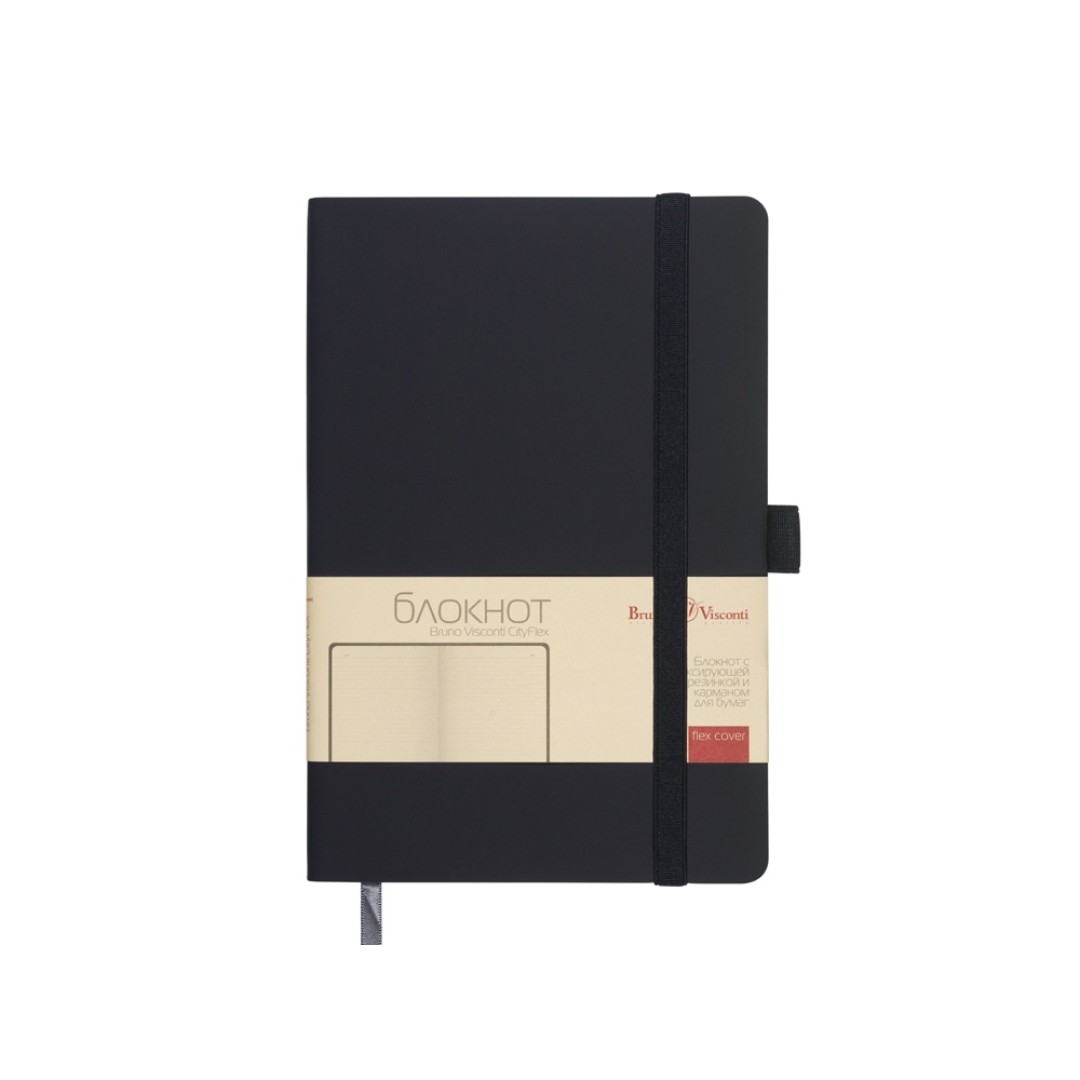 Блокнот А5  "City Flex" на резинке, темно-синий navy