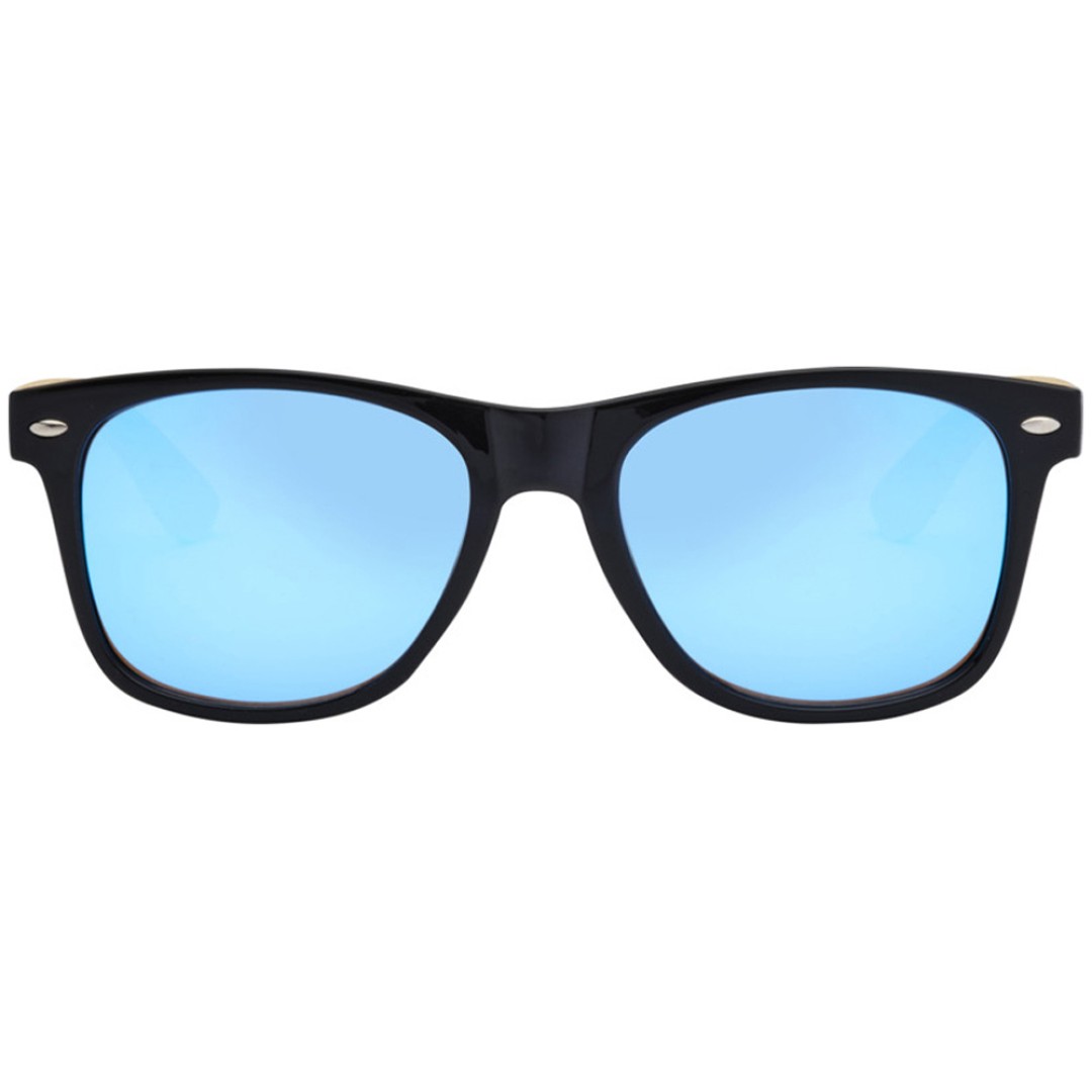 Солнцезащитные очки Hue с бамбуковыми дужками - Cиний / Натуральный