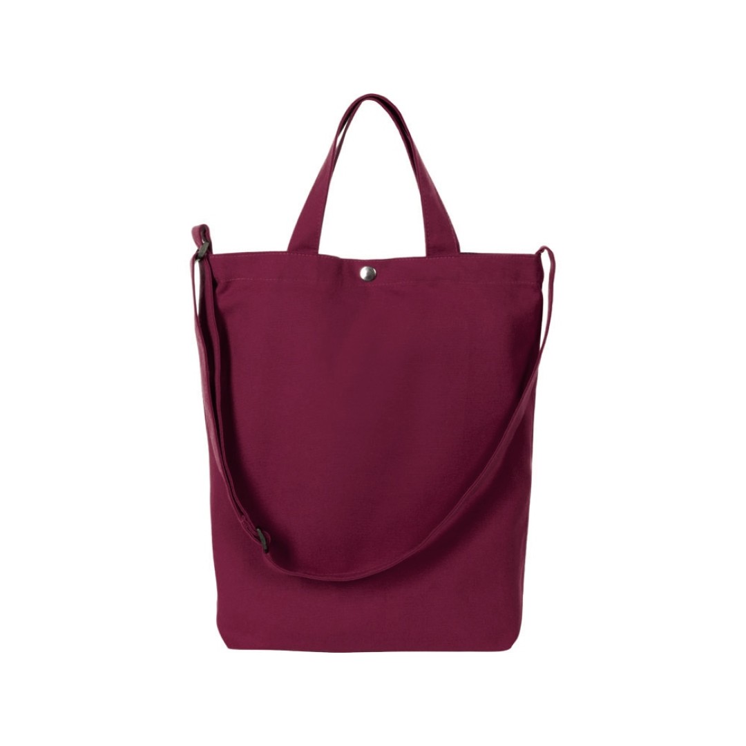 Сумка Helfer из хлопка на кнопке с регулирующейся лямкой, бордовый