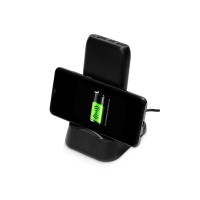 Портативное беспроводное зарядное устройство с док-станцией "Uniq", 10000 mah, черный