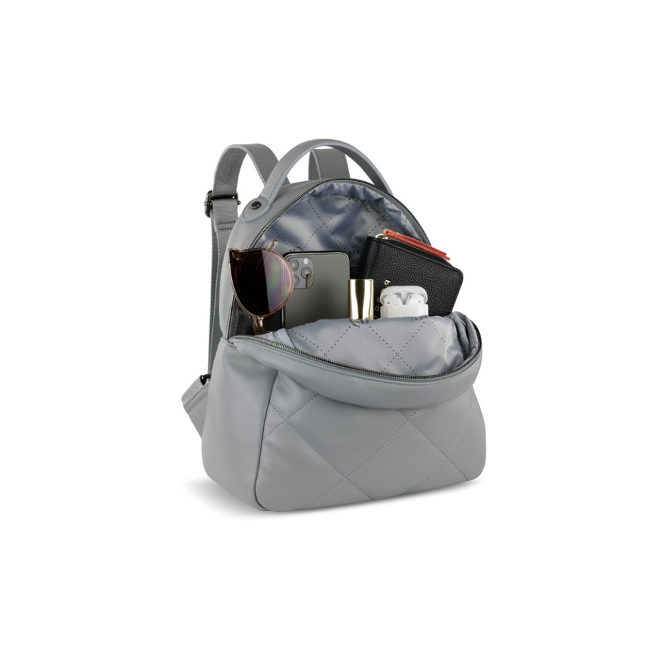 Рюкзак женский BUGATTI Cara, серый, полиуретан, 25,5х11х27,5 см, 7 л