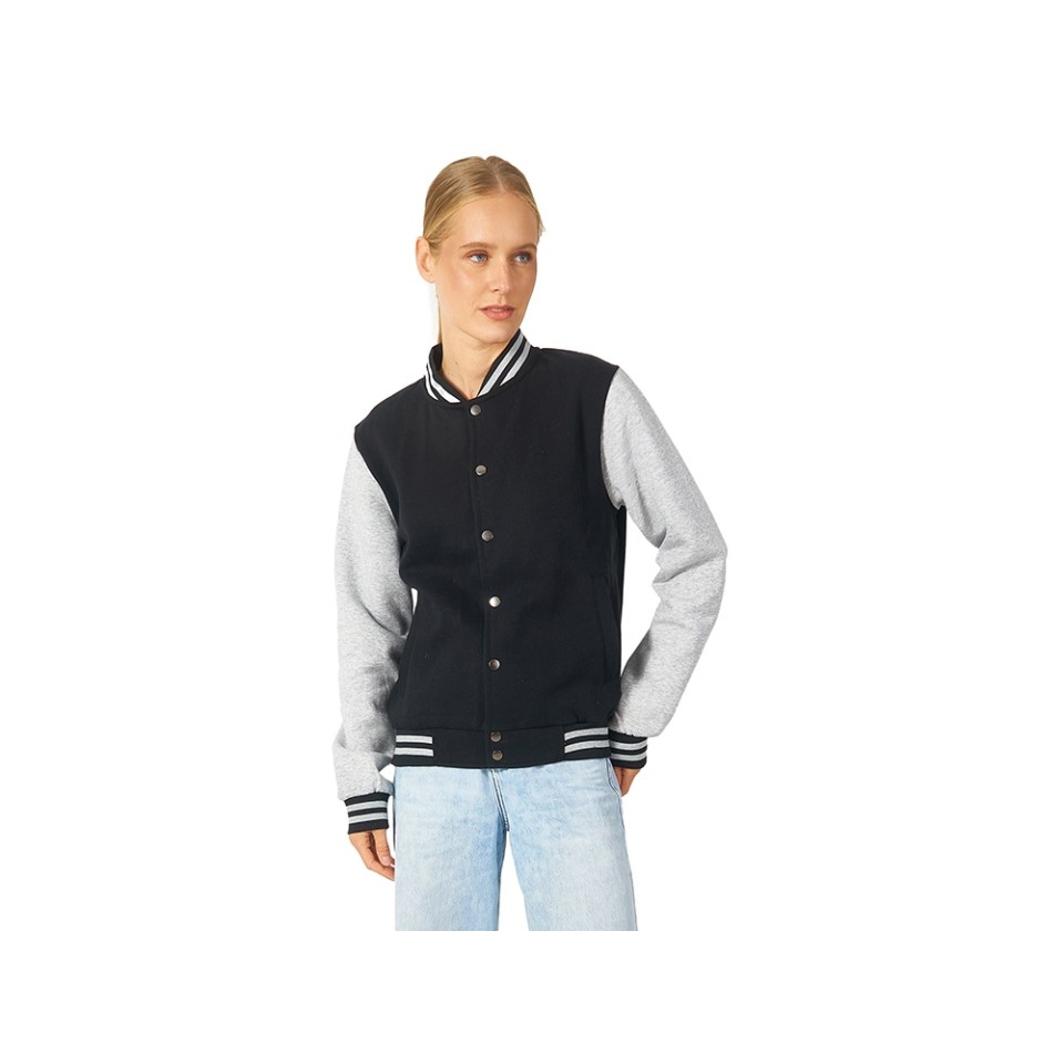 Бомбер «Oxford», черный/серый меланж, унисекс