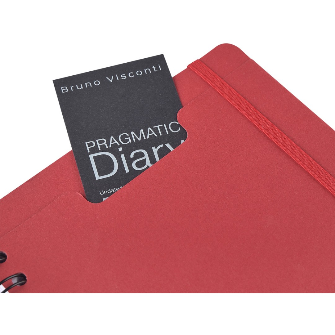 Ежедневник недатированный на гребне А5 "Pragmatic", красный