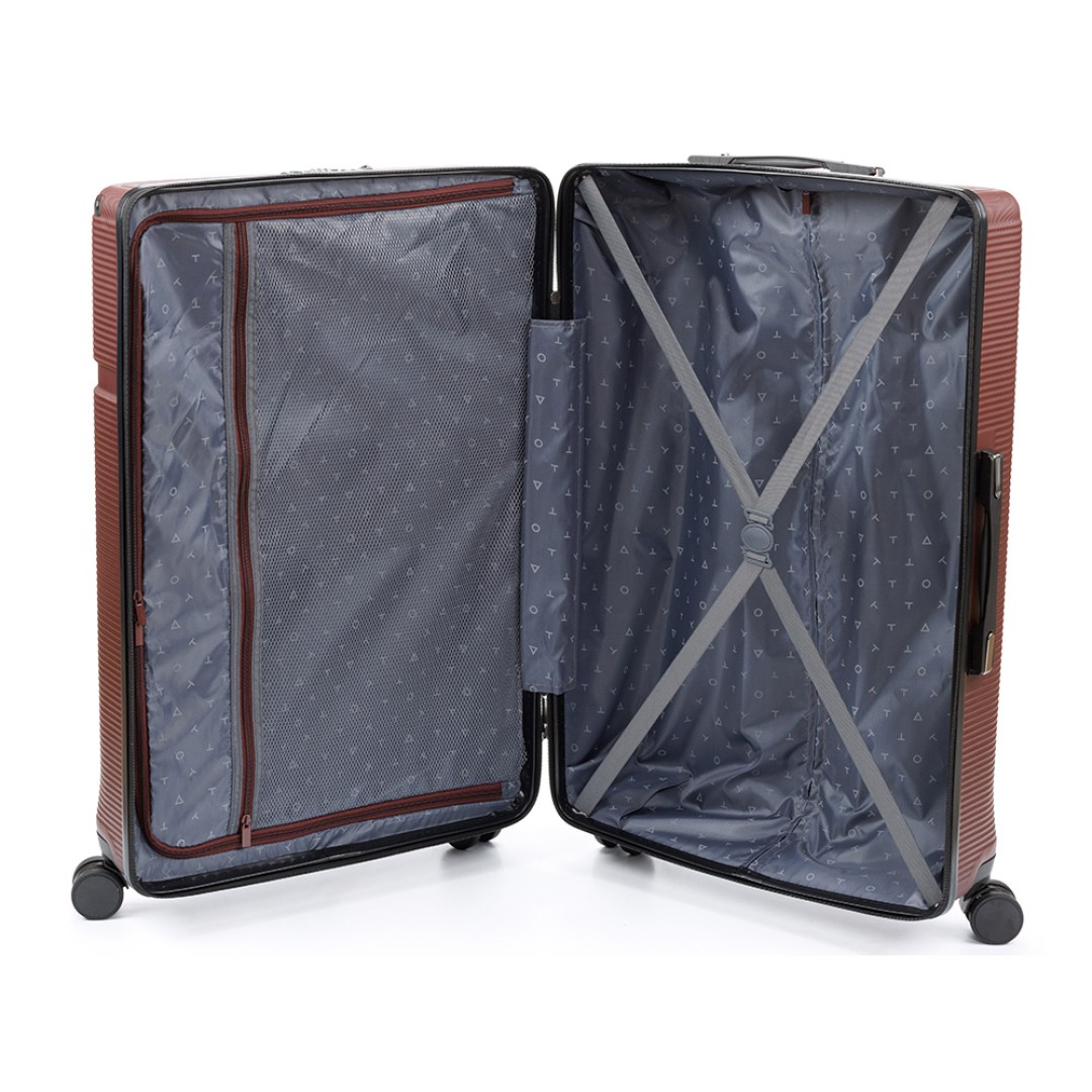 Чемодан TORBER Onego, бордовый, ABS-пластик, 69,5 х 46 х 26 см, 69 л