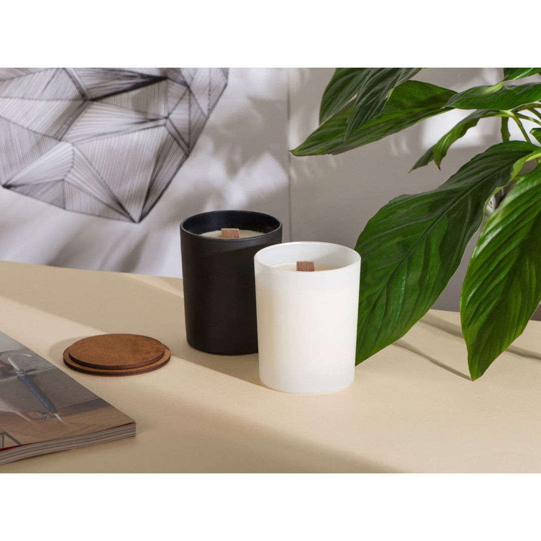 Свеча соевая ароматическая в стекле "Niort", белая