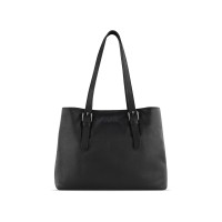 Сумка женская BUGATTI Bella, чёрная, воловья кожа/полиэстер, 33х14х25 см