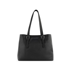 Сумка женская BUGATTI Bella, чёрная, воловья кожа/полиэстер, 33х14х25 см