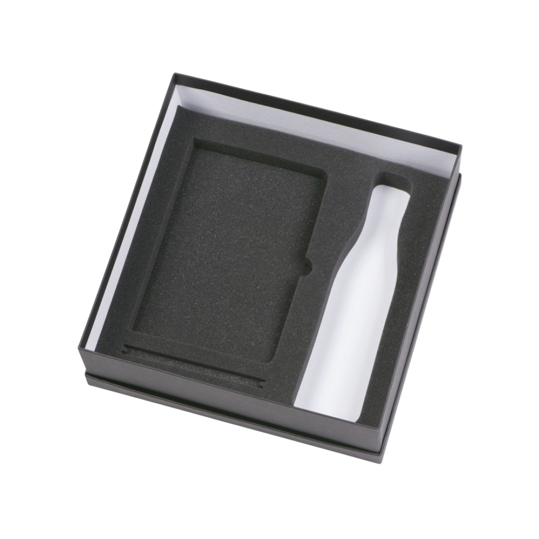 Подарочный набор с блокнотом С2, металлической ручкой и термобутылкой, красный