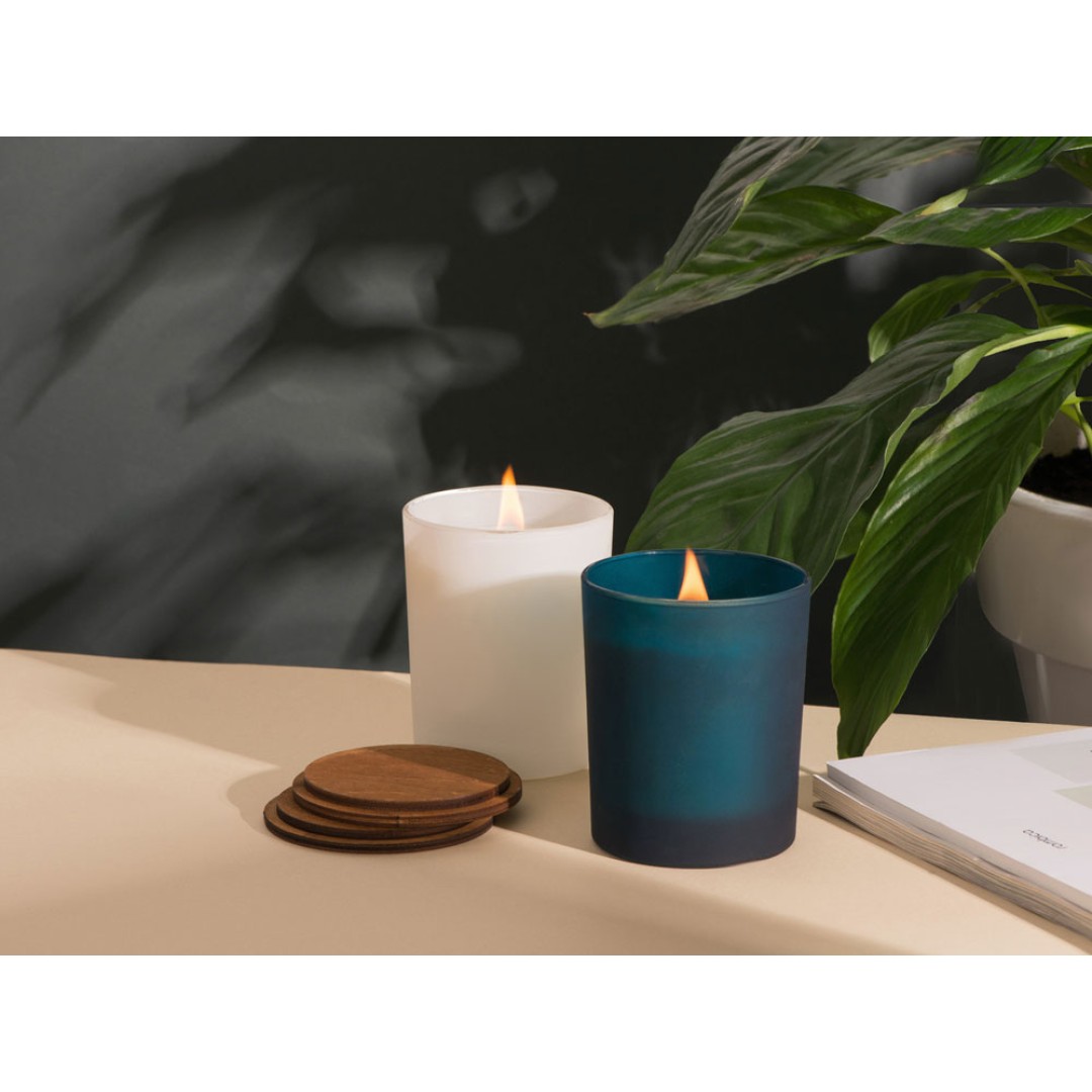 Свеча соевая ароматическая в стекле "Niort", синяя