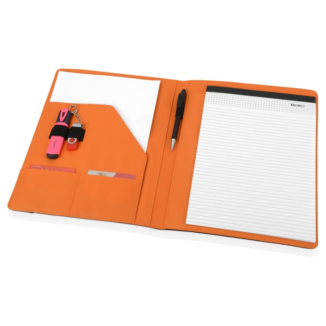 Папка для документов «Делос», черный/оранжевый (P)