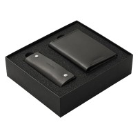 Подарочный набор Long River: обложка для паспорта, ключница, черная коробка