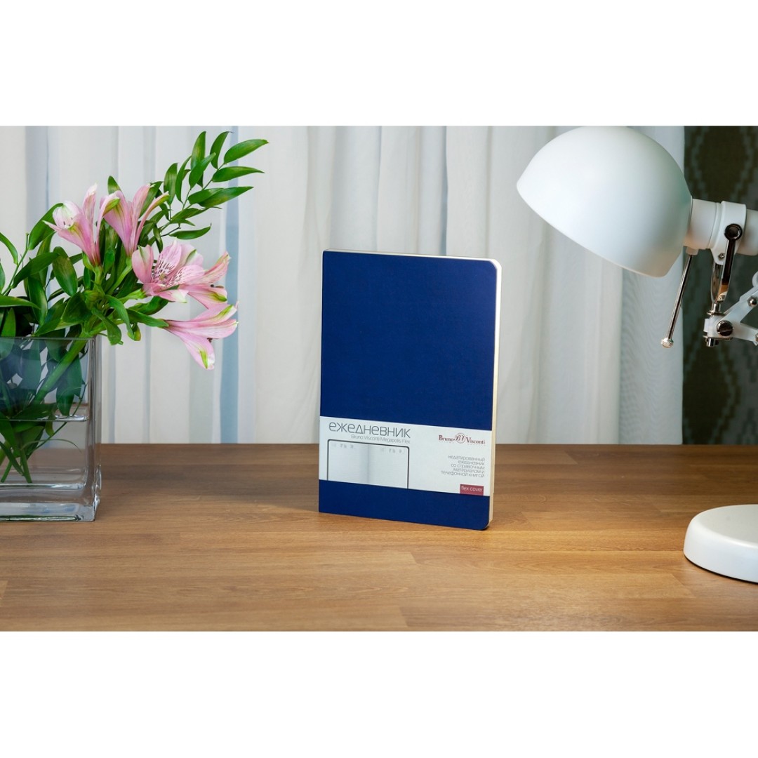 Ежедневник А5 недатированный «Megapolis Velvet Flex», темно-синий