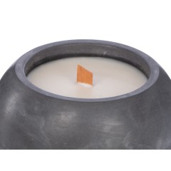 Круглая свечка в бетоне, фитиль дерево, oud wood