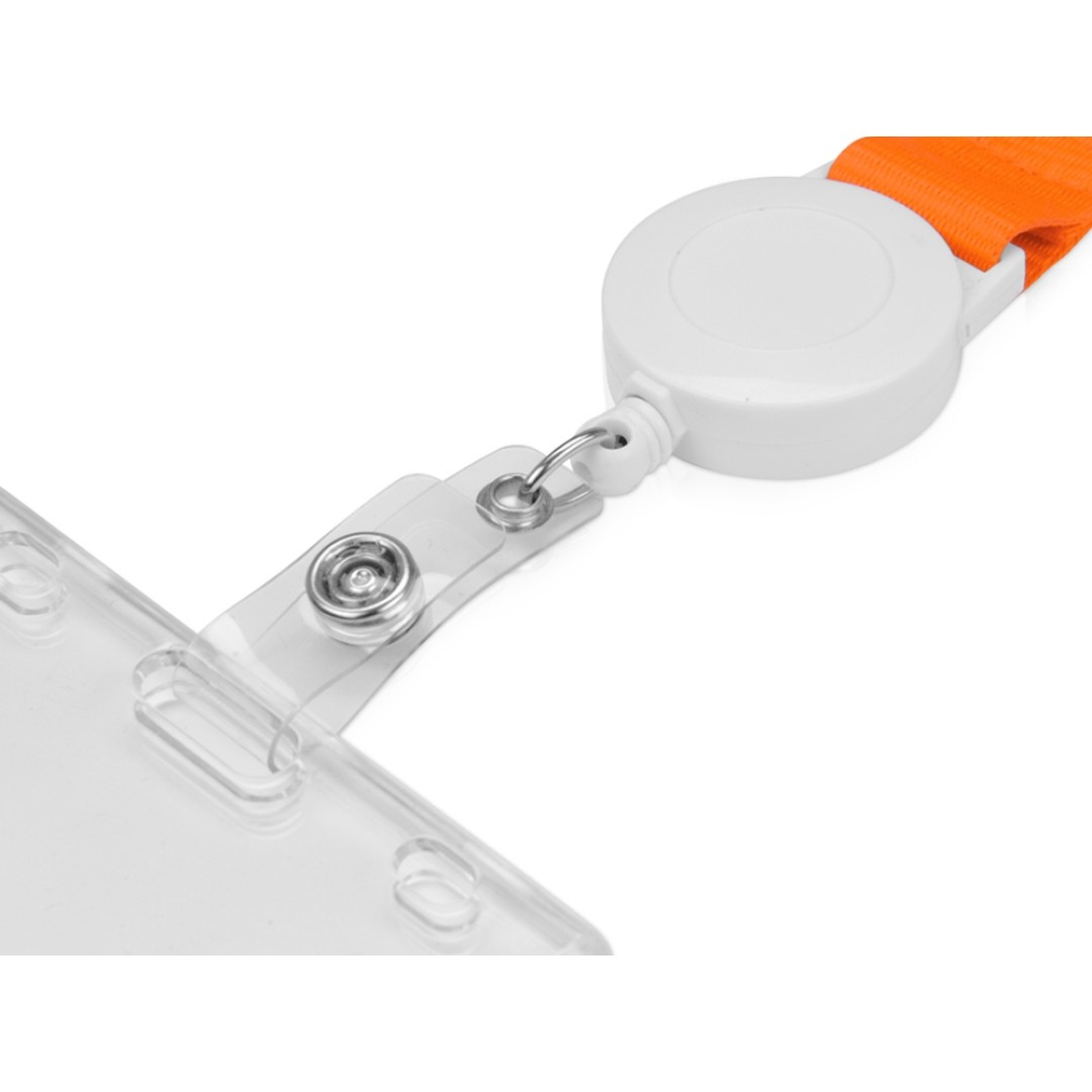 Ланьярд с ретрактором, оранжевый