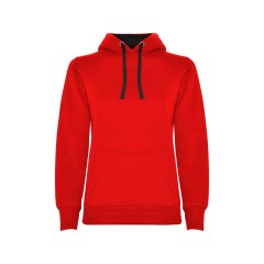 Толстовка с капюшоном "Urban" женская, красный/черный