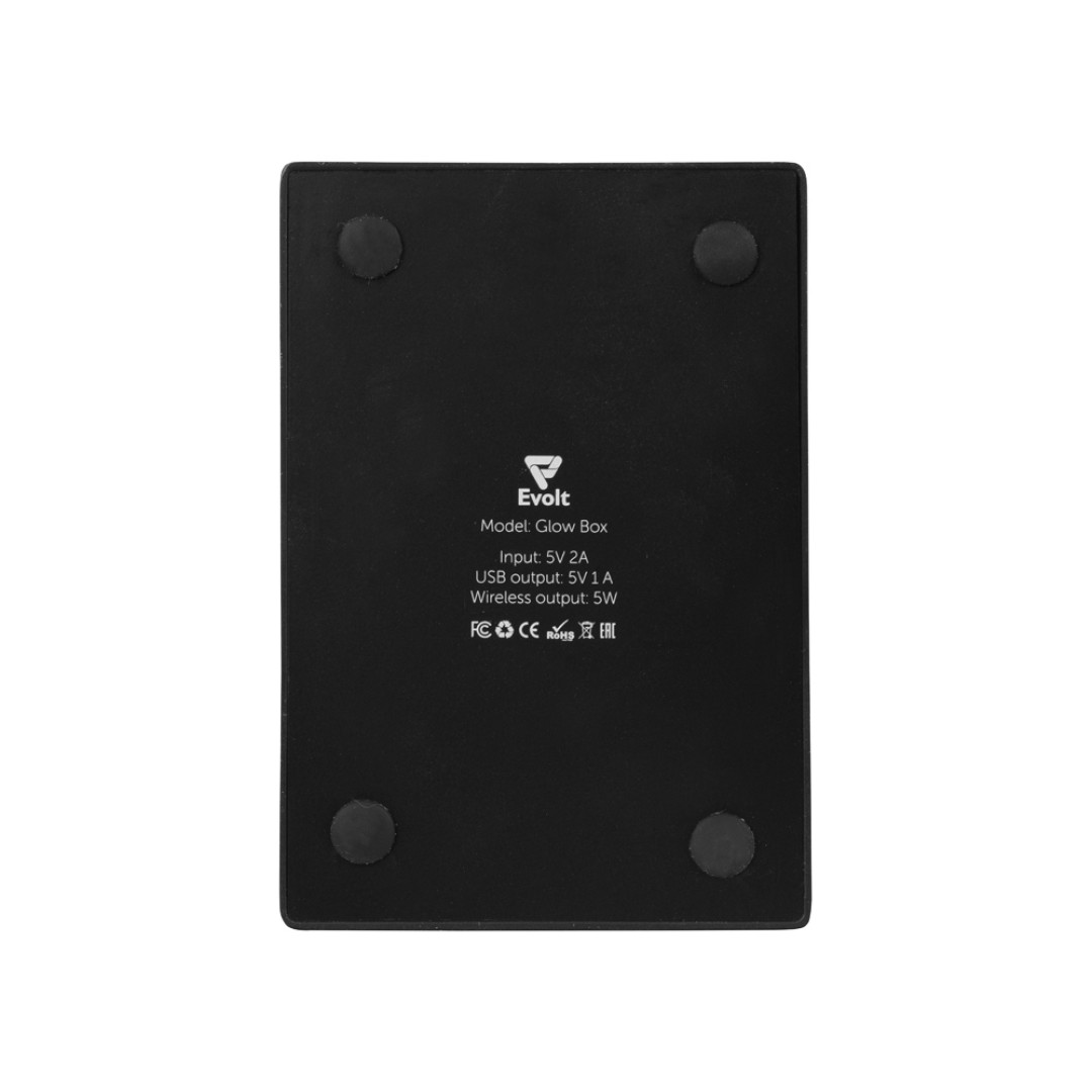 Беспроводная зарядка-подставка с подсветкой "Glow box", черный