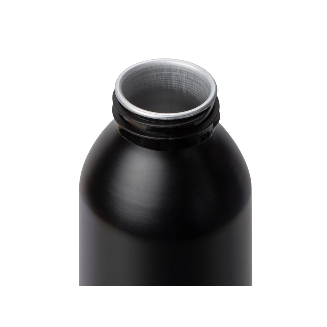 Алюминиевая бутылка для воды с ручкой "Plain Alu", 650 мл, черный