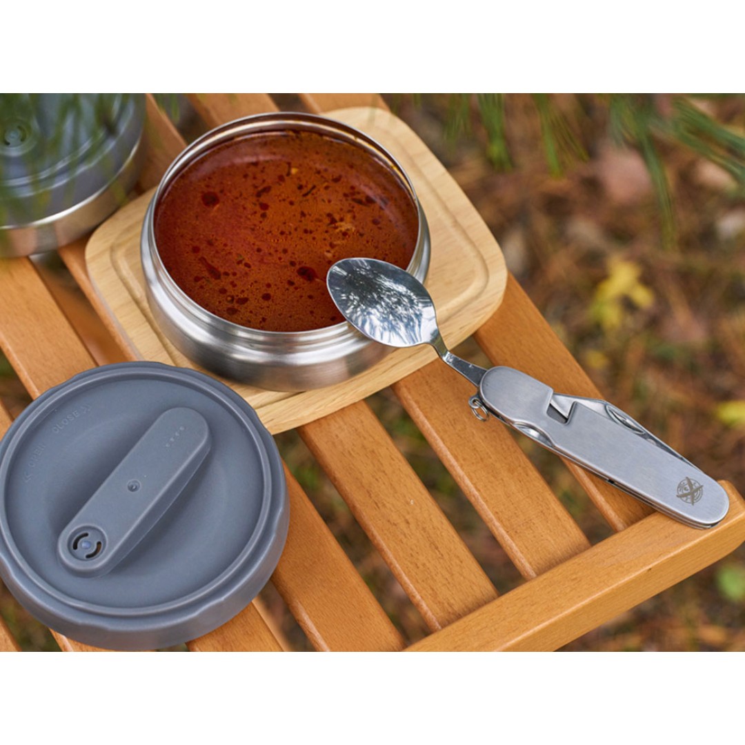 Нож перочинный Stinger, 109 мм, 8 функций, материал рукояти: нержавеющая сталь (серебристый)