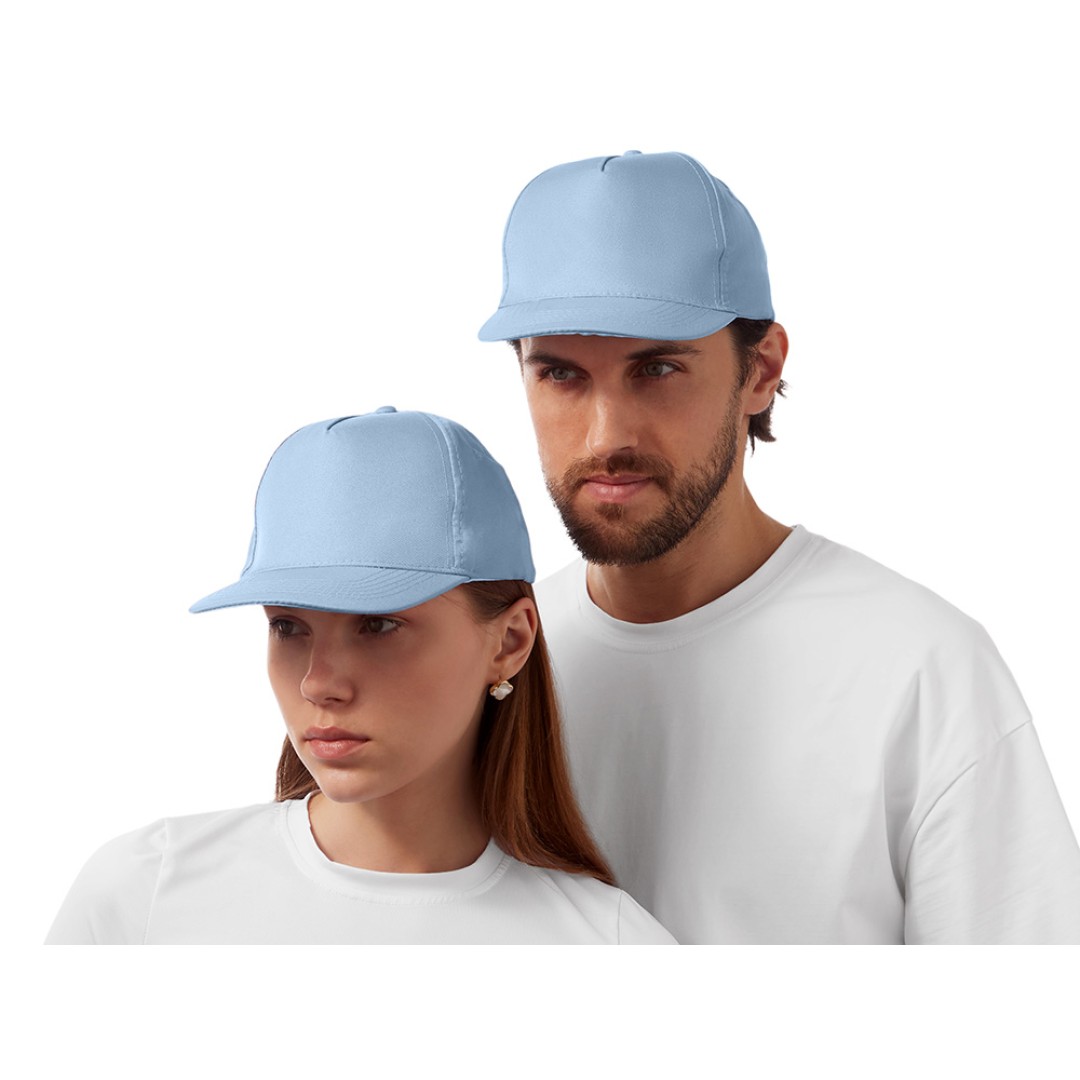 Бейсболка "Poly" 5-ти панельная 120гр, небесно-голубой