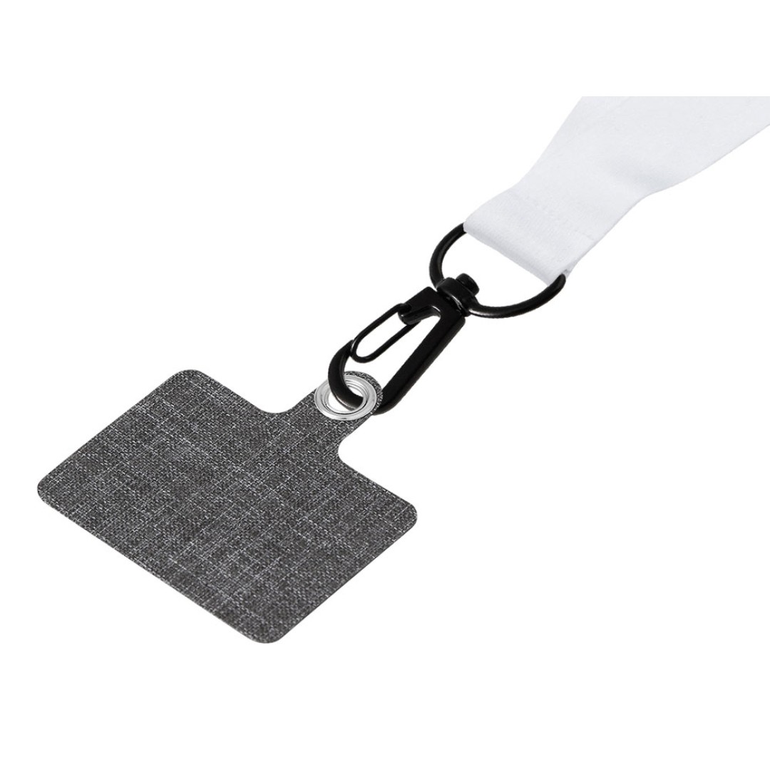 Ланъярд 2 см под сублимацию с трендовым карабином и большим держателем для телефона из ПЭ, черный