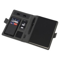 Органайзер с беспроводной зарядкой 5000 mAh "Powernote", темно-серый