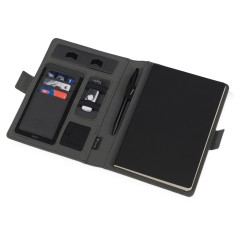 Органайзер с беспроводной зарядкой 5000 mAh "Powernote", темно-серый