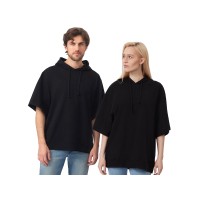 Худи оверсайз с коротким рукавом «Warsaw» унисекс, черный