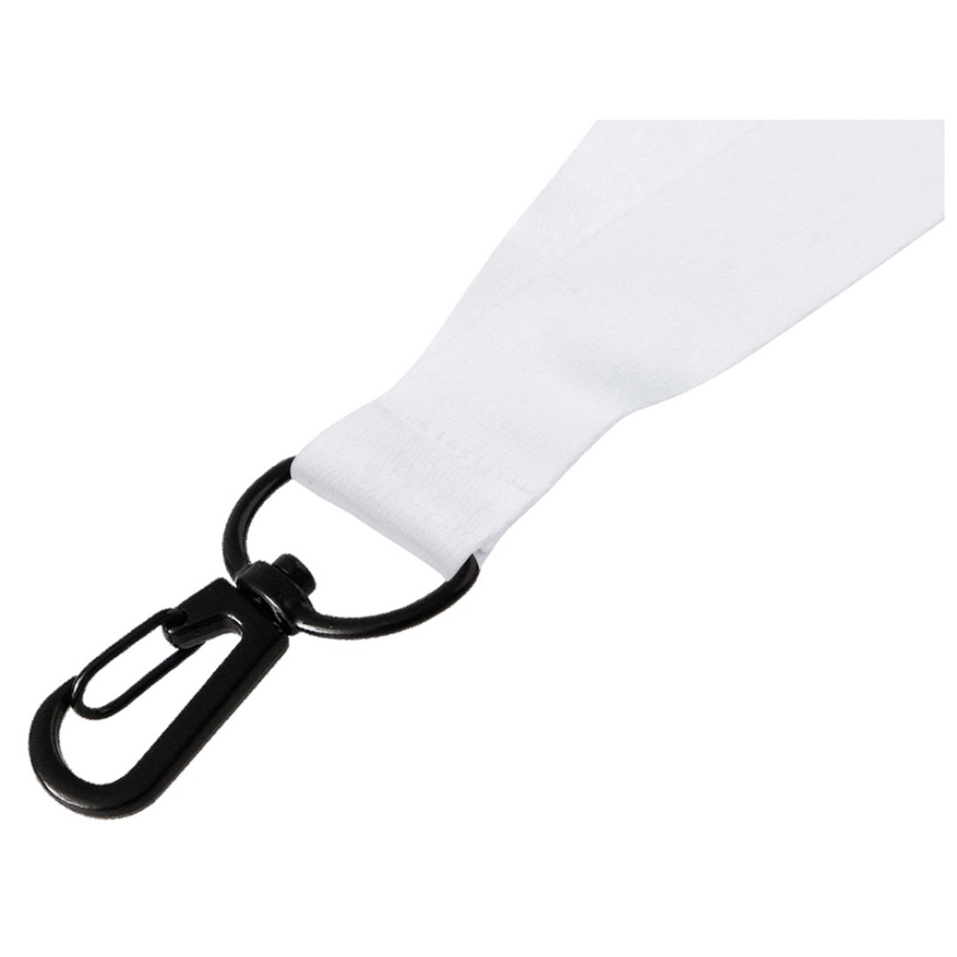 Ланъярд 2 см под сублимацию с карабином и замком обрыва, черный