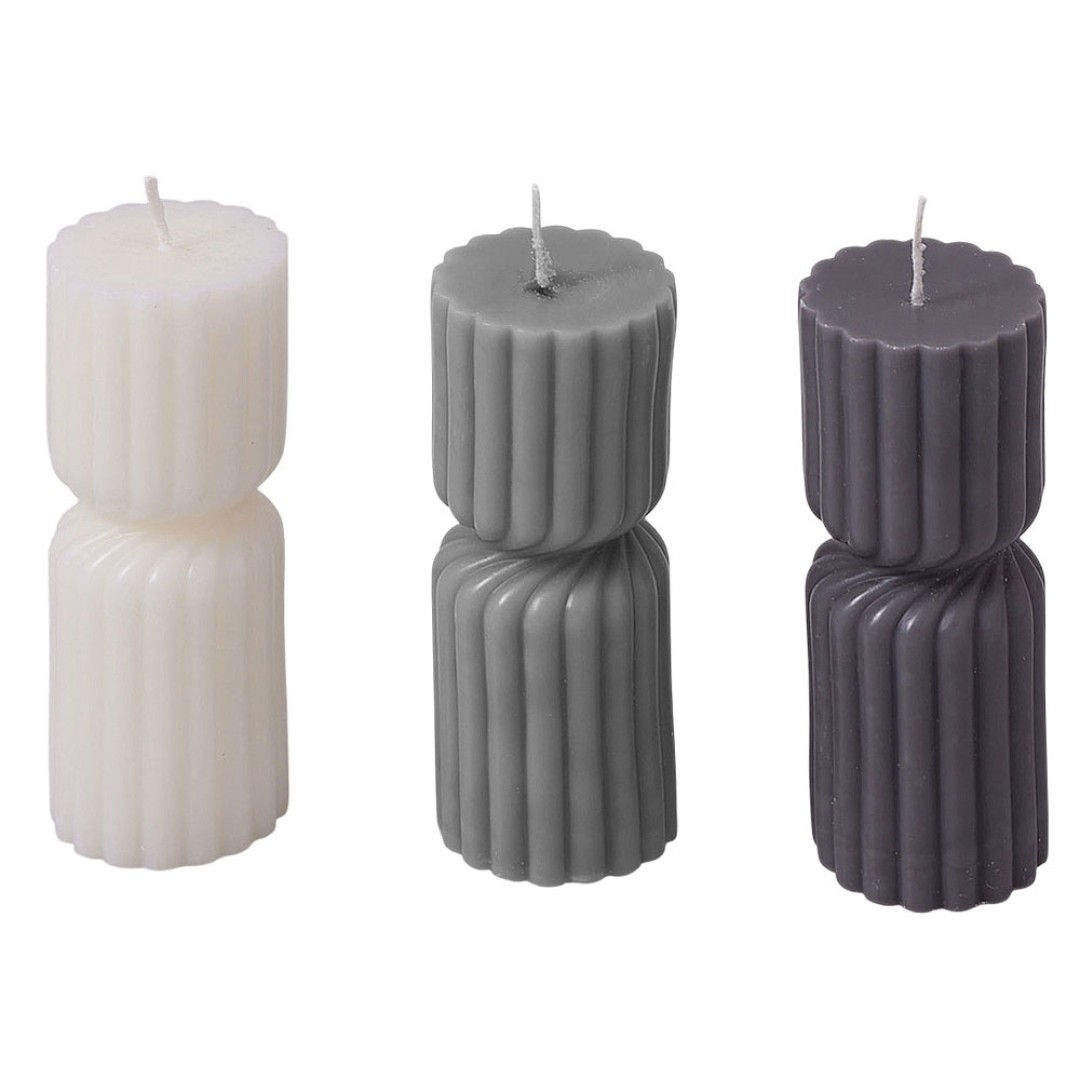 Набор свечей с гранями "Vela", темно-серый, белый
