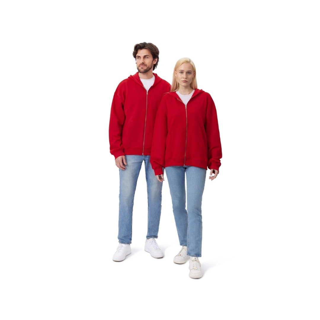 Толстовка оверсайз с капюшоном на молнии «Monaco», красный