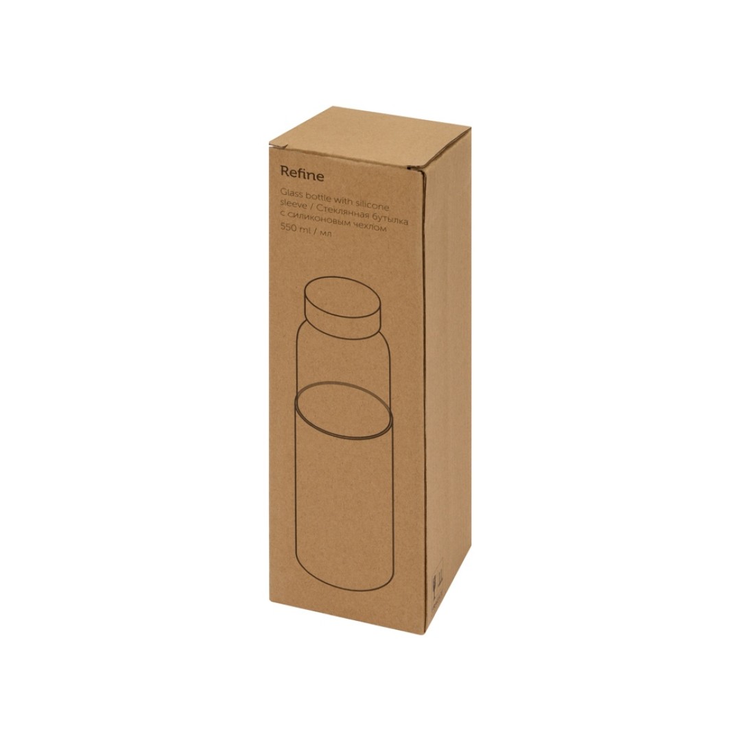 Бутылка для воды стеклянная "Refine", в чехле, 550 мл, белый
